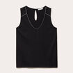 D&eacute;bardeur col v noir femme