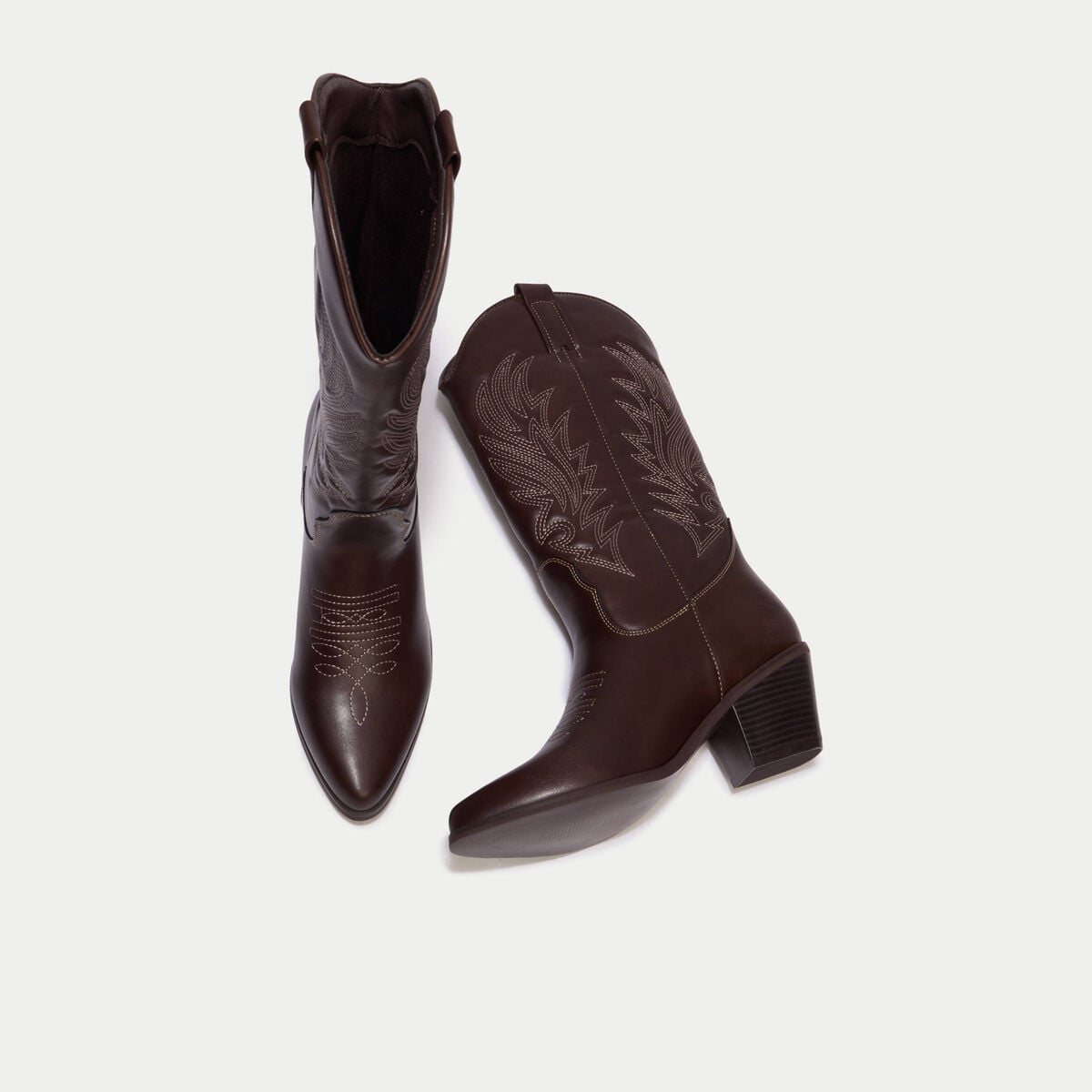 Bottes esprit western marron femme