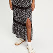 Jupe longue &eacute;vas&eacute;e noir femme