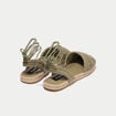 Sandales aspect chin&eacute; vert kaki femme