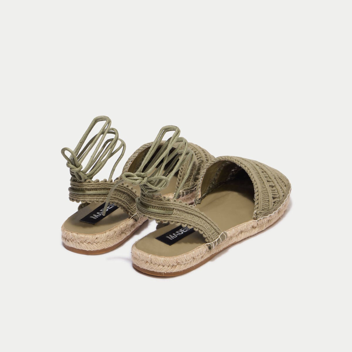 Sandales aspect chin&eacute; vert kaki femme