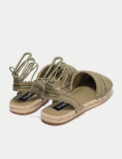 Sandales aspect chin&eacute; vert kaki femme