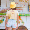 Short en jean taille basse denim bleach femme