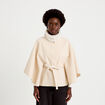 Poncho en fausse fourrure ivoire femme