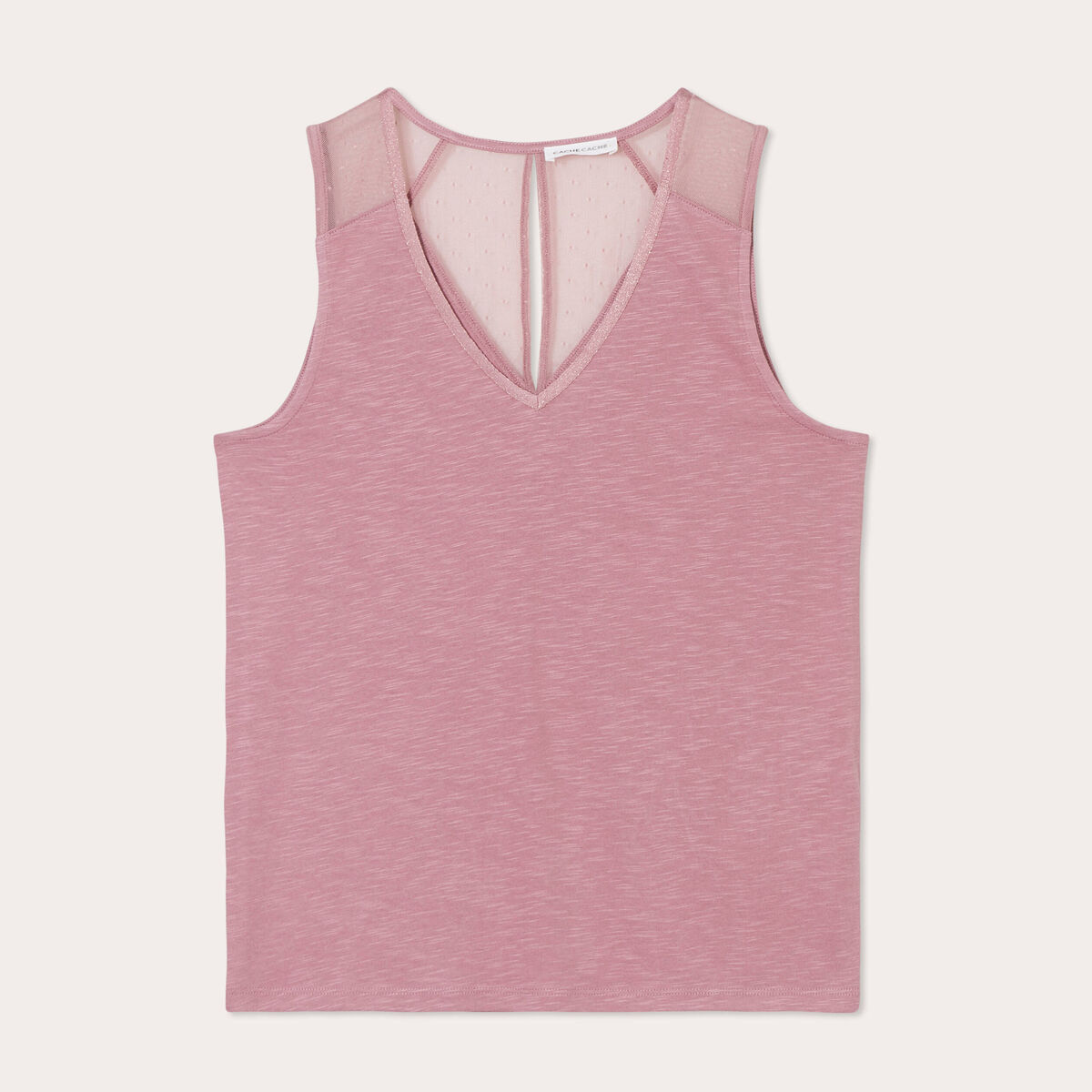 D&eacute;bardeur sans manches vieux rose femme