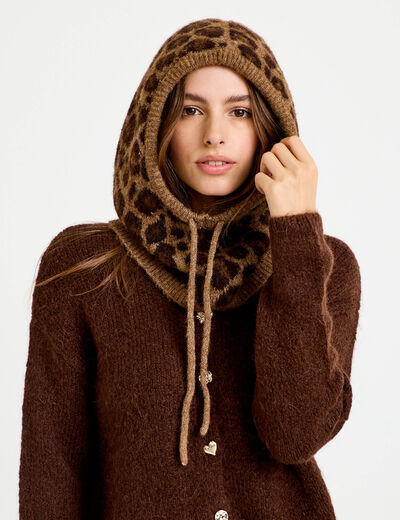 Cagoule marron fonc&eacute; femme