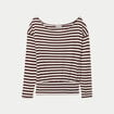 T-shirt col bateau manches longues blanc femme