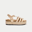 Sandales &agrave; talon couleur or femme