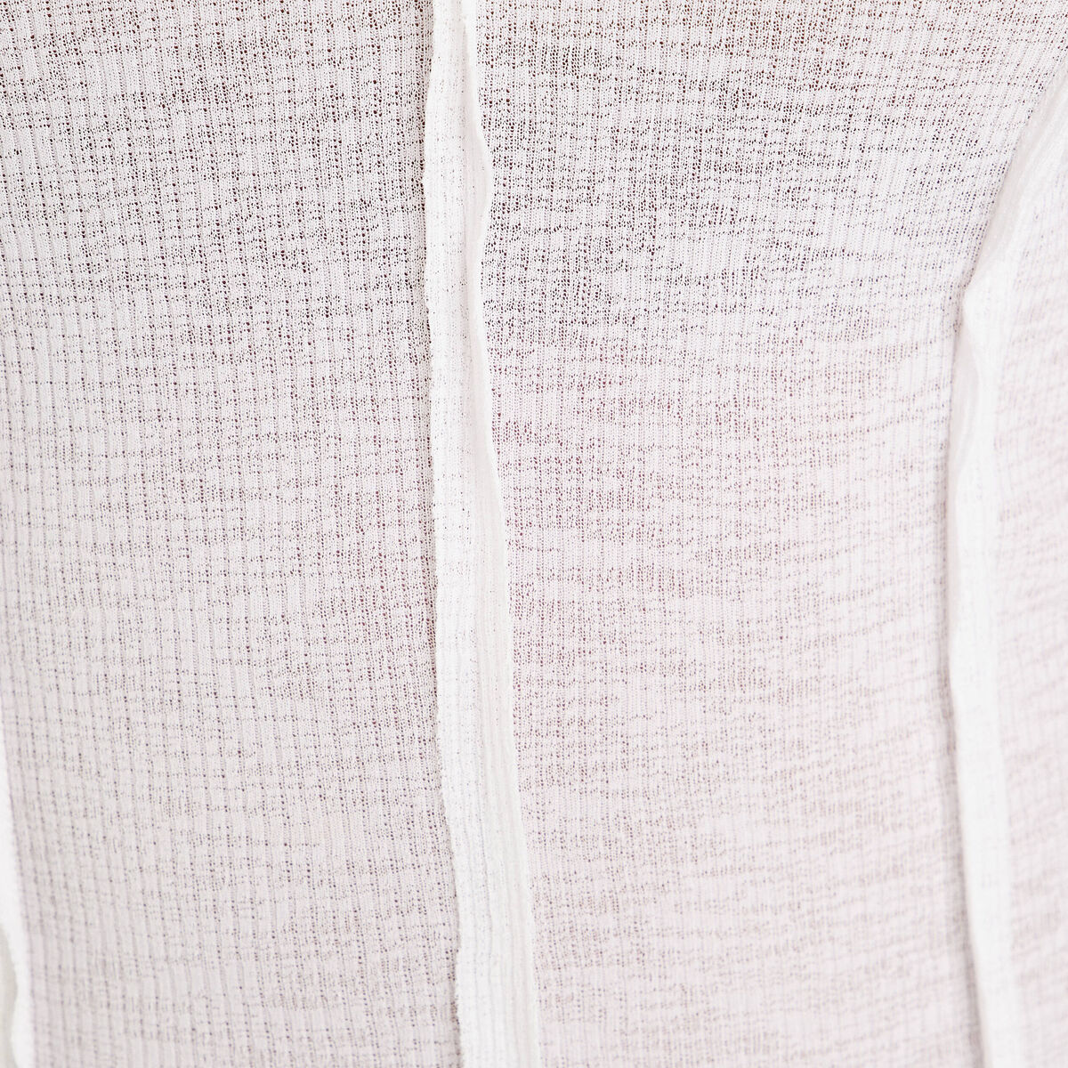 T-shirt cintr&eacute; col rond manches longues blanc femme