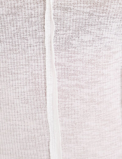 T-shirt cintr&eacute; col rond manches longues blanc femme