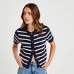 Gilet manches courtes bleu femme