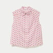 Chemise ample sans manches col classique rose femme