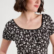 Blouse manches courtes noir femme