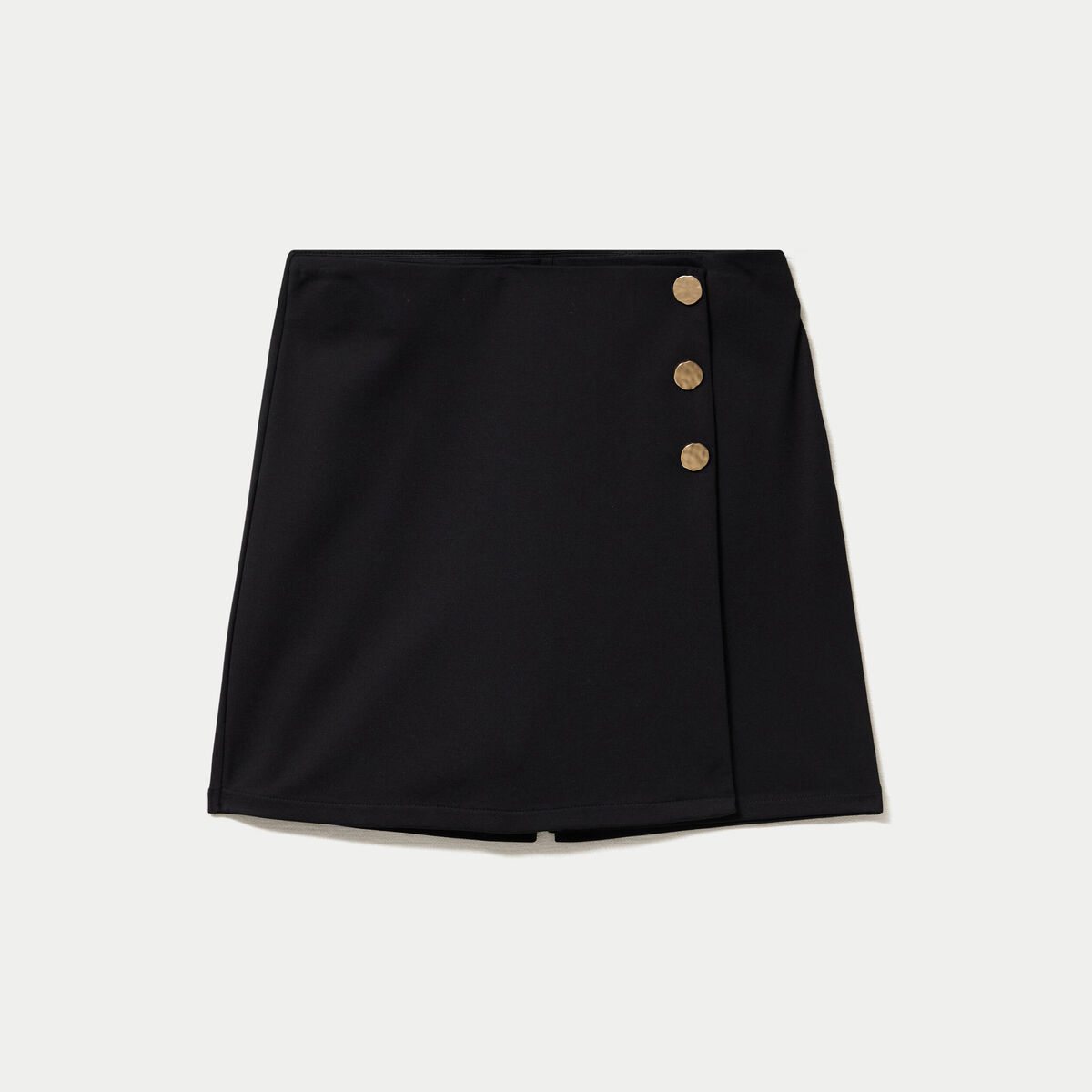 Jupe-short trap&egrave;ze en maille noir femme