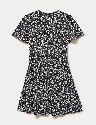 Robe courte d&eacute;tail dentelle noir femme