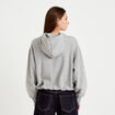 Sweat &agrave; capuche bas resserr&eacute; gris fonc&eacute; femme