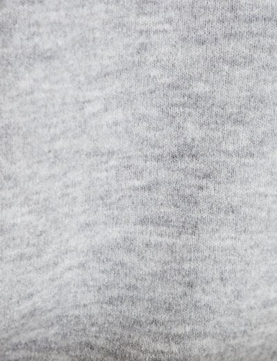 Pull ample manches courtes gris clair femme