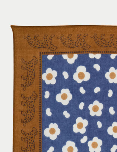 Foulard bleu fonc&eacute; femme