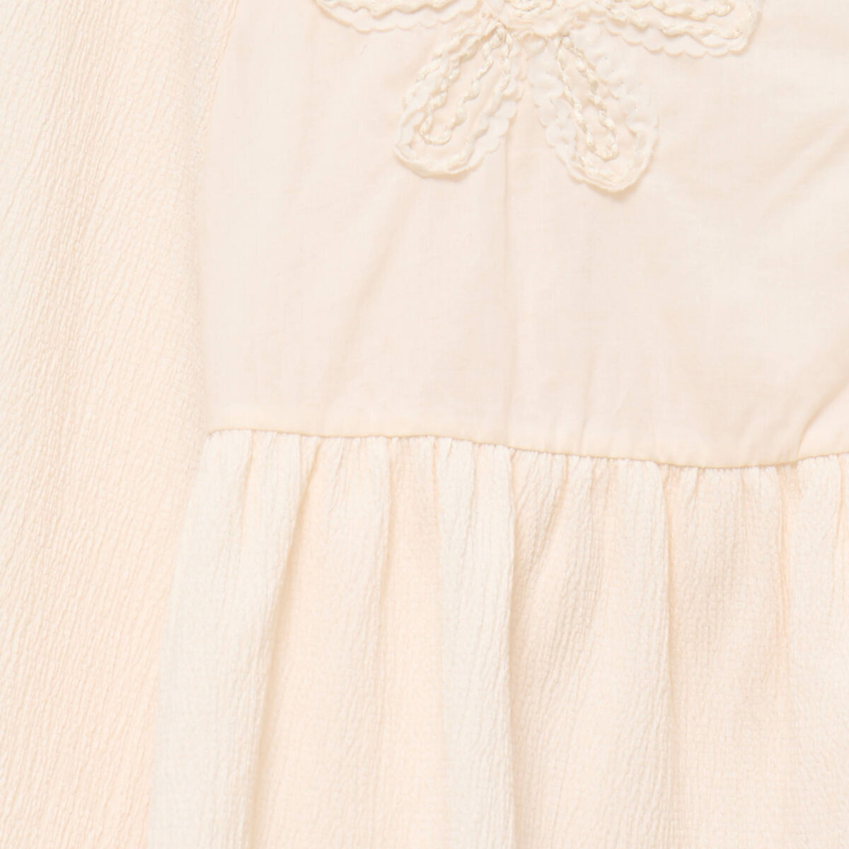 Blouse brod&eacute;e ecru femme