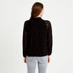 Blouse droite manches longues noir femme