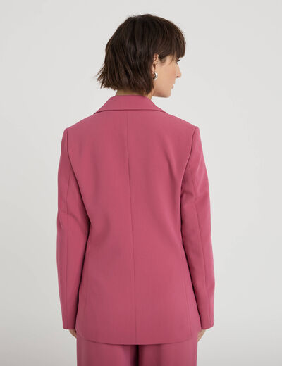 Blazer col tailleur manches longues vieux rose femme