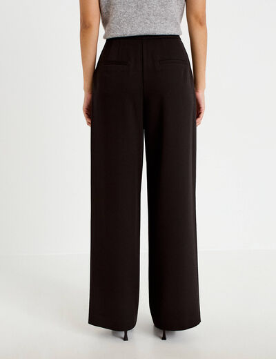 Pantalon bootcut ceinture taille haute noir femme