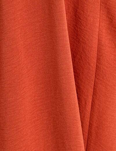 Robe longue &eacute;vas&eacute;e fendue orange fonc&eacute; femme