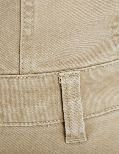Combishort zipp&eacute;e en jean vert femme