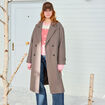 Manteau oversize manches longues taupe femme
