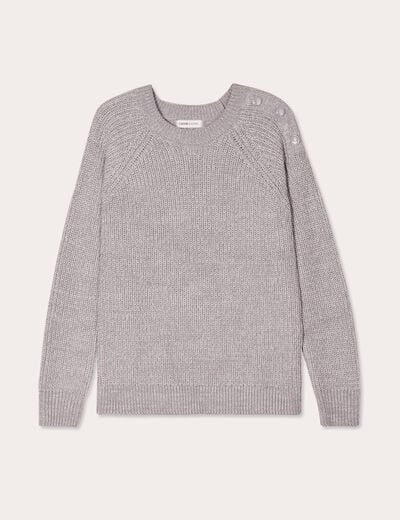 Pull manches longues gris clair femme