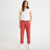 Pantalon chino 7/8&egrave;me vieux rose femme