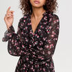Robe longue &eacute;vas&eacute;e volants noir femme