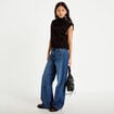 Pull droit sans manches col montant noir femme