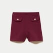 Short stretch d&eacute;tails coeur bordeaux femme