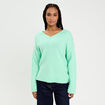 Pull oversize col v manches longues vert menthe femme
