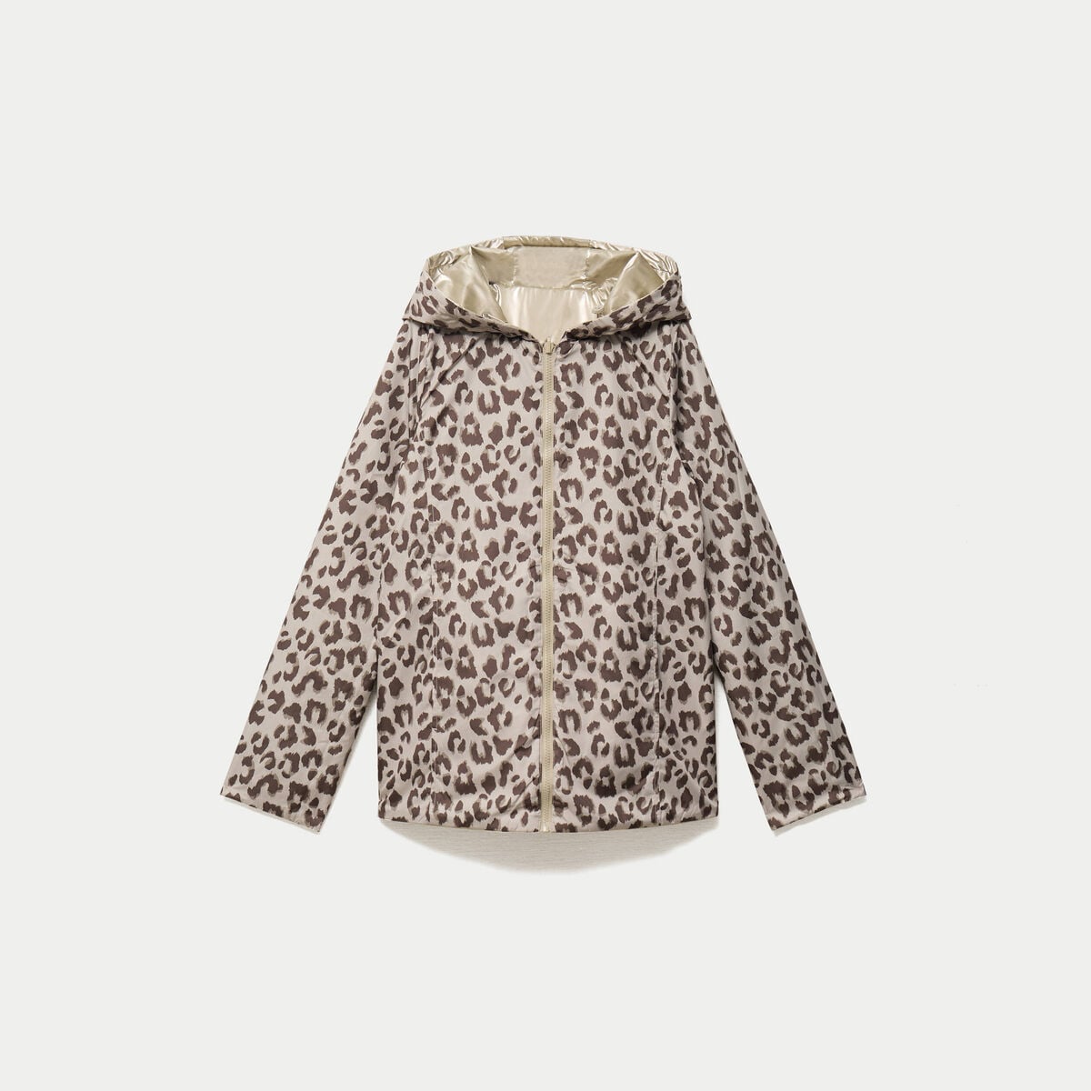 Parka r&eacute;versible &agrave; capuche couleur or femme