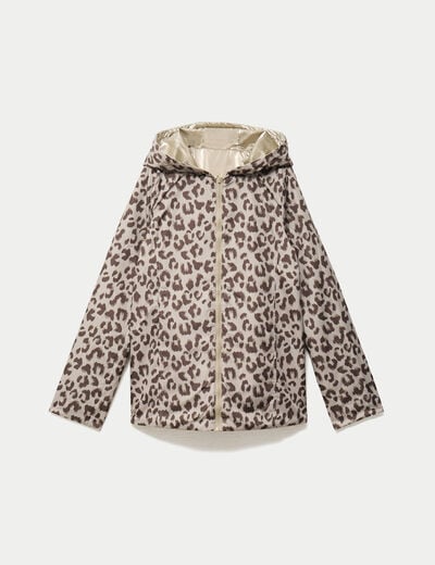 Parka r&eacute;versible &agrave; capuche couleur or femme