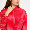 Chemise oversize manches longues rouge femme