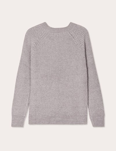 Pull manches longues gris clair femme