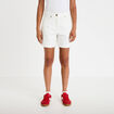 Bermuda regular 5 poches en jean denim blanc femme