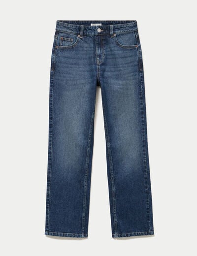 Jean droit taille standard bleu femme