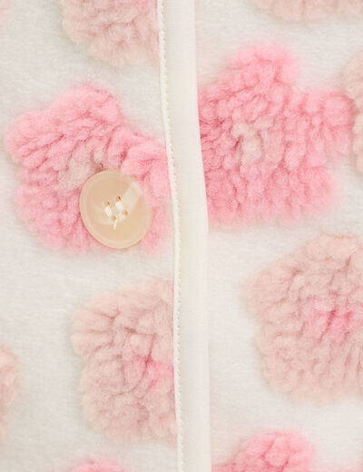 Gilet sans manches &agrave; motif effet polaire ecru femme
