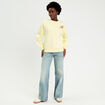 Sweat col rond manches longues jaune clair femme