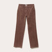Pantalon droit en velours jaune femme