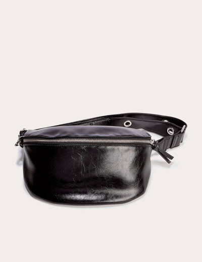 Sac banane similicuir noir femme