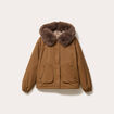 Parka col fausse fourrure amovible marron fonc&eacute; femme