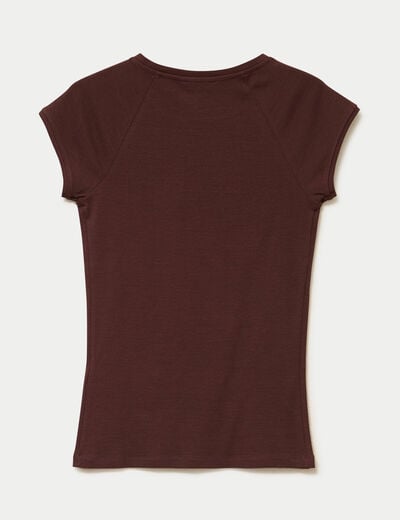 T-shirt manches courtes marron femme