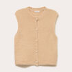 Gilet sans manches col rond beige femme