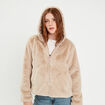 Parka r&eacute;versible &agrave; capuche beige femme