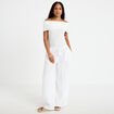 Top col bardot ecru femme